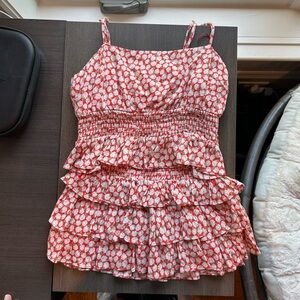 Skylar + Madison Red Floral Two Piece Summer Set | S/M